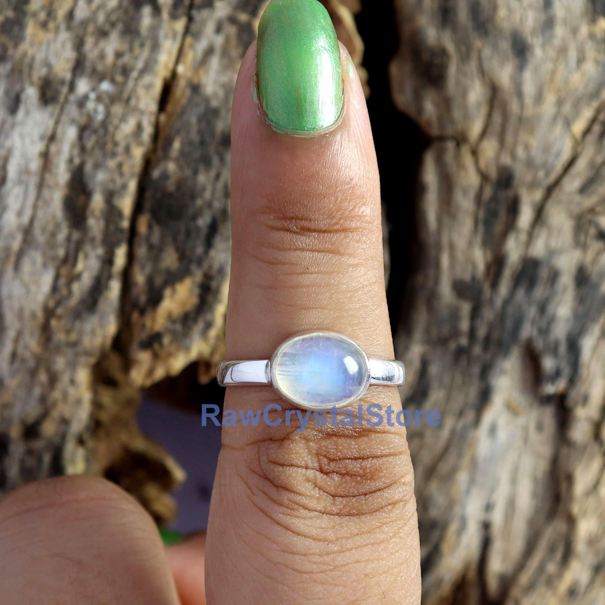Blue Moonstone Ring - Etsy