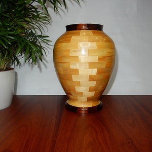 Segmented vase, wooden vase, handcrafted vase, maple wood, decorative vase, gift ideas, home accents.