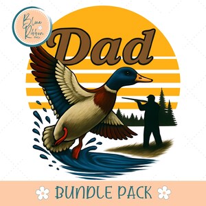 Entenjagd Clipart-Bundle für Papa, Jagdsaison Clip Art, Vatertag PNG, Camo Hunter Design, Stockente, sofortiger digitaler Download