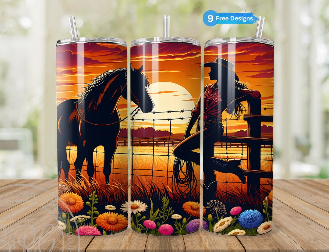 Cowgirl Tumbler Wrap for 20 Oz Skinny Tumbler, Western Sublimation ...