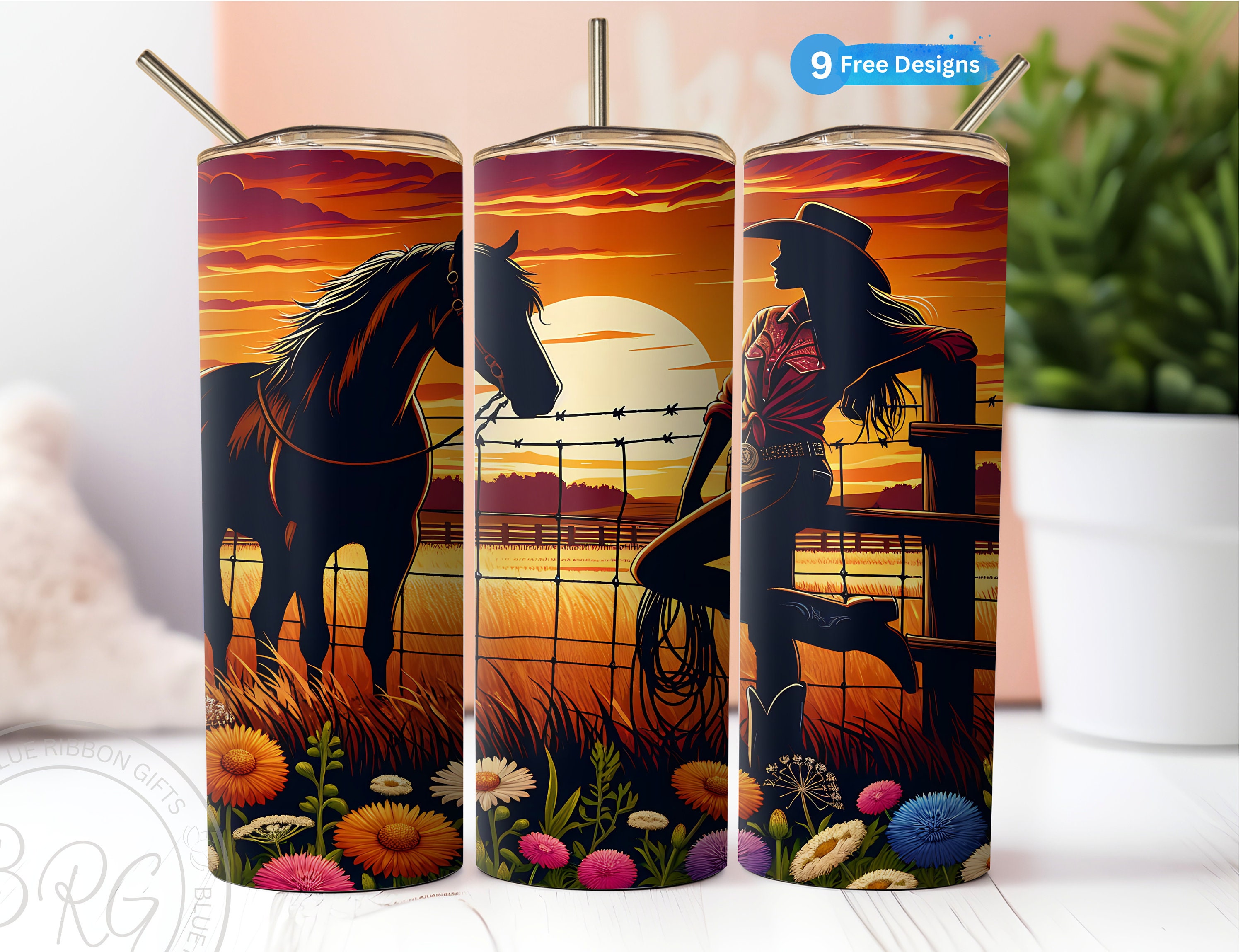 Cowgirl Tumbler Wrap for 20 Oz Skinny Tumbler, Western Sublimation ...