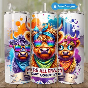 Funny Highland Cow Tumbler Wrap for 20oz Skinny, Cute Cow Lover PNG, Sarcastic Sublimation Design, Highlander Wrap for Digital Download