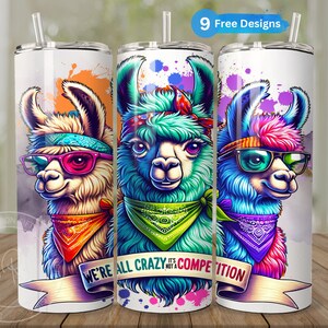 Funny Llama Tumbler Wrap for 20oz Skinny, Cute Llama Gift PNG, Sarcastic Sublimation Design, LLama Wrap for Digital Download