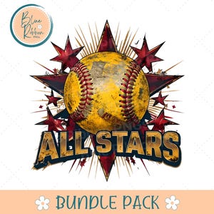 All Stars clipartbundel, softbal png-ontwerp, honkbalteam sublimatie png, sport-illustraties, meisjesvolleybal, basketbalwedstrijd dag downloaden