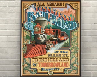 Disneyland Railroad Poster Vintage Disney Poster Disney