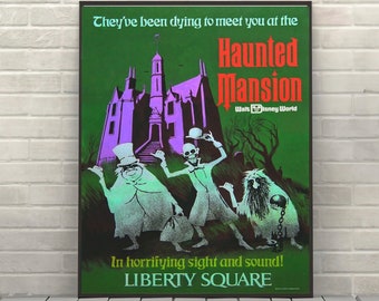 Haunted Mansion Poster Liberty Square Poster Disney Attractie poster Disney World Disneyland