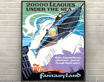 20,000 Leagues Under the Sea Poster Fantasyland Poster Disney
