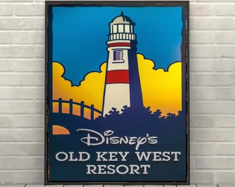 Pôster antigo de Key West Pôster da atração da Disney Pôster do mundo da Disney Pôster do hotel da Disney Pôsteres do Magic Kingdom