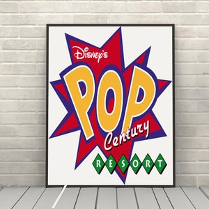 Disney Pop Century Resort Poster Disney Attraction poster Disney Poster Disney World Posters Disney Hotel Poster Magic Kingdom Poster