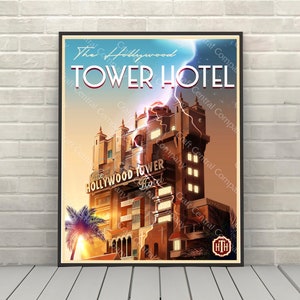 Tower of Terror Poster The Hollywood Tower Hotel The Twilight Zone Disney Attraction poster Disney World Hollywood Studios Posters Wall Art