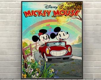 Póster de Disney Mickey Mouse Póster de Mickey y Minnie's Runaway Railway Carteles de atracciones de Disney World Hollywood Studios Póster
