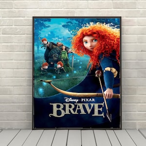 Brave Movie Poster Vintage Disney Movie Poster Classic Walt Disney Poster Disney World Posters Disneyland Poster