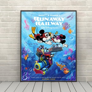 Mickey and Minnie's Runaway Railway Poster Disney Poster Disney Attraction posters Disney World Hollywood Studios Posters Wall Art