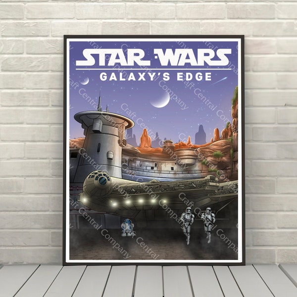 Star Wars Galaxy's Edge Poster Blackspire Outpost Disney Attraction poster Disney World Hollywood Studios Posters Rise of the Resistance