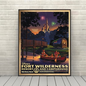Fort Wilderness Poster Disney Attraction poster Disney Poster Disney World Posters Disney Hotel Poster Magic Kingdom Poster