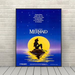 The Little Mermaid Poster Vintage Disney Movie Poster Classic Disney Poster Disney World Posters Disneyland Poster