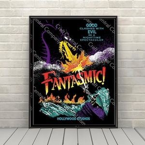 Fantasmic Poster Hollywood Studios Firework show Poster Disney Attraction posters Disney World Disney Night Time Spectacular