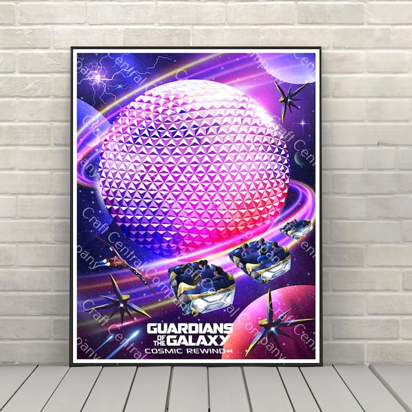 Guardians of the Galaxy Cosmic Rewind Poster Disney Attraction Poster Epcot poster Disney World Posters Disney Wall Art