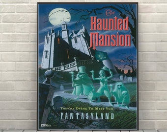 【新品】ディズニー テーマパーク 額装ポスター 「ホーンテッドマンション」 ディズニー テーマパーク ポスター「リバティー スクエア/ホーンテッド