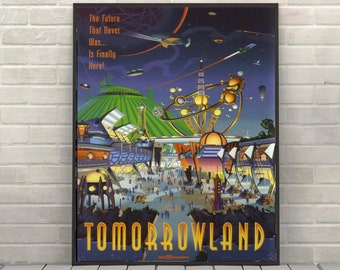Tomorrowland Poster Disney Attraction poster Disney World Posters Disney Ride Posters Disneyland Wall Art