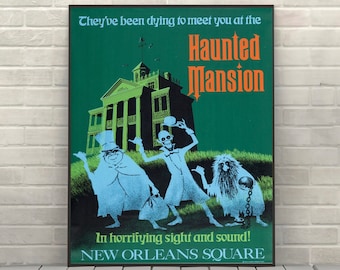 Haunted Mansion Poster New Orleans Square Poster Disney Attraction poster Disney World Disneyland