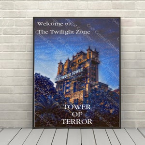 Póster de la Torre del Terror Cartel de la atracción Disney Disney World Hollywood Studios Carteles Arte mural