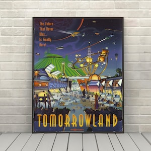 Tomorrowland Poster Disney Attraction poster Disney World Posters Disney Ride Posters Disneyland Wall Art