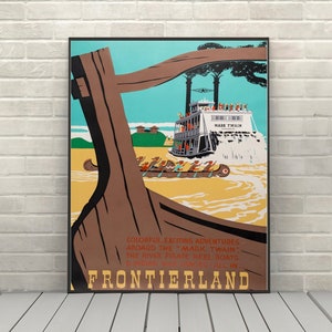 Frontierland Poster Vintage Disney Poster Disney Attraction poster Disney World Posters Disneyland Poster Magic Kingdom Poster