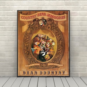 Country Bear Jamboree Poster Bear Country Poster Vintage Disney Poster Disney Attractie poster Disney World Disneyland Magic Kingdom Poster