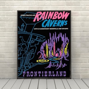 Rainbow Caverns Poster Frontierland Poster Vintage Disney Poster Disney Attraction poster Disney World Posters Disneyland Magic Kingdom