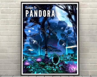 Flykten till Pandora-poster Navi River-resan-poster Djurriket-poster Disney-attraktion-poster Disney World-posters