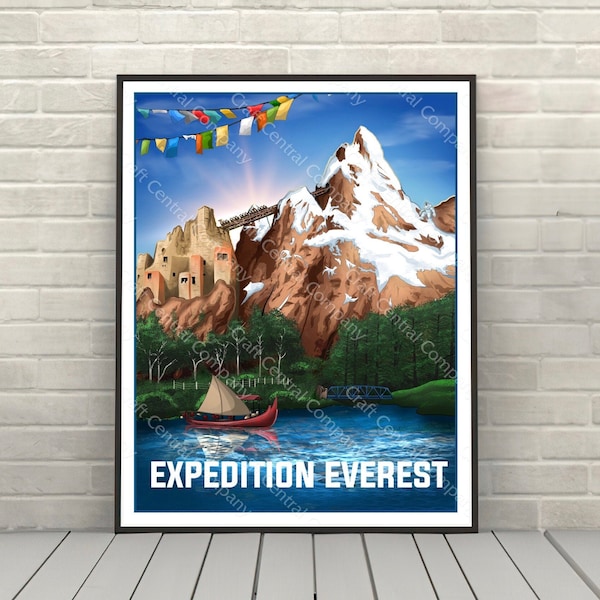 Expedition Everest Poster Animal Kingdom Poster Disney Attraction poster Disney World Posters Disneyland Poster Yeti Poster