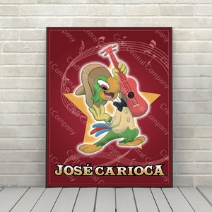 I tre Caballeros Poster Gran Fiesta Tour Jose Carioca Poster Epcot Disney Attraction poster Vintage Disney World Poster