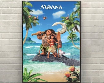 Moana Poster Vintage Disney Movie Poster Classic Disney World Posters Disneyland Poster