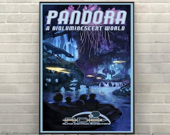 Pandora En bioluminerande värld Poster Navi River Journey Poster Djurriket Poster Disney Attraktion Poster Disney World Posters