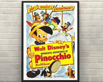 ピノキオ 1940 ヴィンテージ ディズニー映画 漫画ポスター 復刻