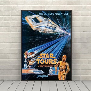 Star Tour Poster Disney Ride Poster Star Wars Poster Disney Attraction posters Disney World Hollywood Studios Posters Disneyland Wall Art