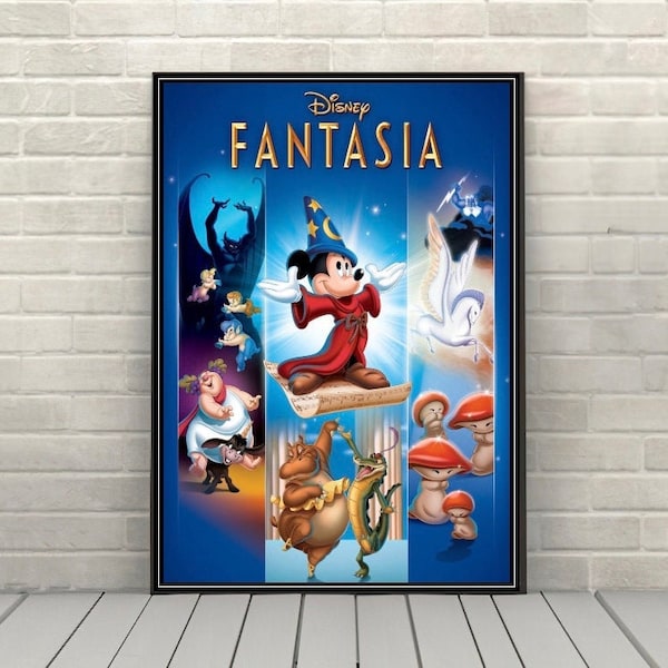 Fantasia Poster Vintage Disney Movie Poster Classic Disney Poster Disney World Posters Disneyland Poster