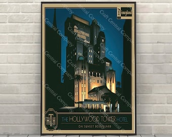 Tower of Terror Poster Disney Attraction poster Disney World Hollywood Studios Posters Wall Art