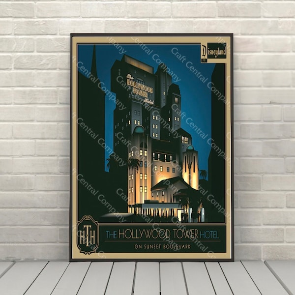 Tower of Terror Poster Disney Attraction poster Disney World Hollywood Studios Posters Wall Art