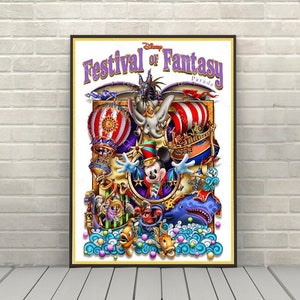 Festival of Fantasy Parade Poster Disney Attraction poster Disney World Posters Magic Kingdom Poster Main Street Parade Disneyland Art