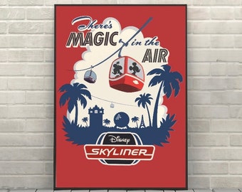 Affiche Disney Skyliner Affiche Disney Attraction Affiches Disney World Hollywood Studios Affiche Epcot Affiche Tour de la terreur Disney Ride
