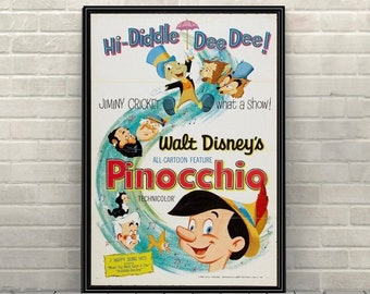 ピノキオ 1940 ヴィンテージ ディズニー映画 漫画ポスター 復刻