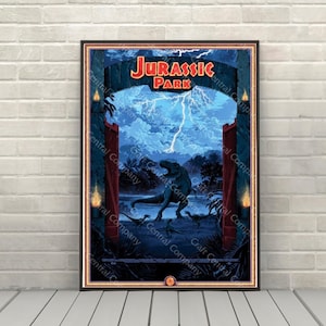 Jurassic Park Poster Universal Studios Attraction Poster Vintage Isla Nublar Posters Jurassic Park Ride Classic Movie Poster T Rex
