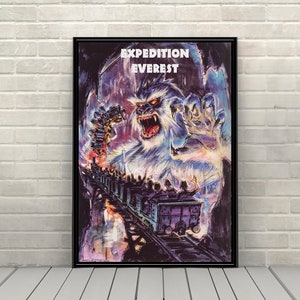 Expedition Everest Poster Animal Kingdom Poster Disney Attraction poster Disney World Posters Disneyland Poster Yeti Poster