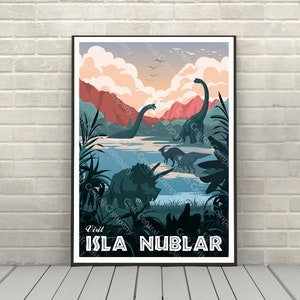 Jurassic Park Poster Universal Studios Attraction Poster Vintage Isla Nublar Posters Jurassic Park Ride Classic Movie Poster