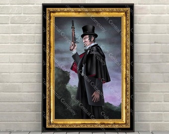 Dueling Ghost Poster Haunted Mansion Poster Liberty Square New Orleans Square Vintage Disney Attraction poster Disney World Disneyland