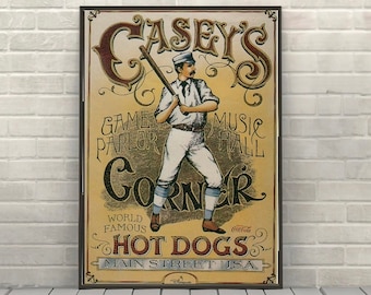 Pôster Casey's Corner Pôster da atração da Disney Pôster da Disney World Magic Kingdom Pôsters Main Street Hot Dogs (3 Mickeys escondidos)