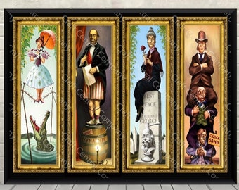 Stretching Room Poster Haunted Mansion Poster Liberty Square New Orleans Square Vintage Disney Attractie poster Disney World Disneyland