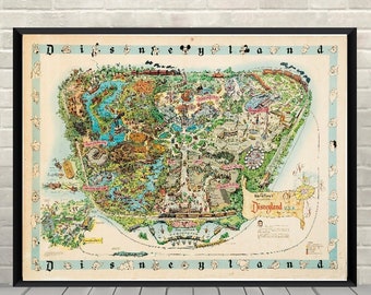 Magic Kingdom Map Poster Disney Map Poster Disneyland Map